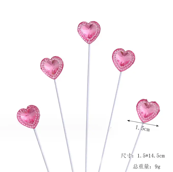 5 pcs resin heart cake topper set