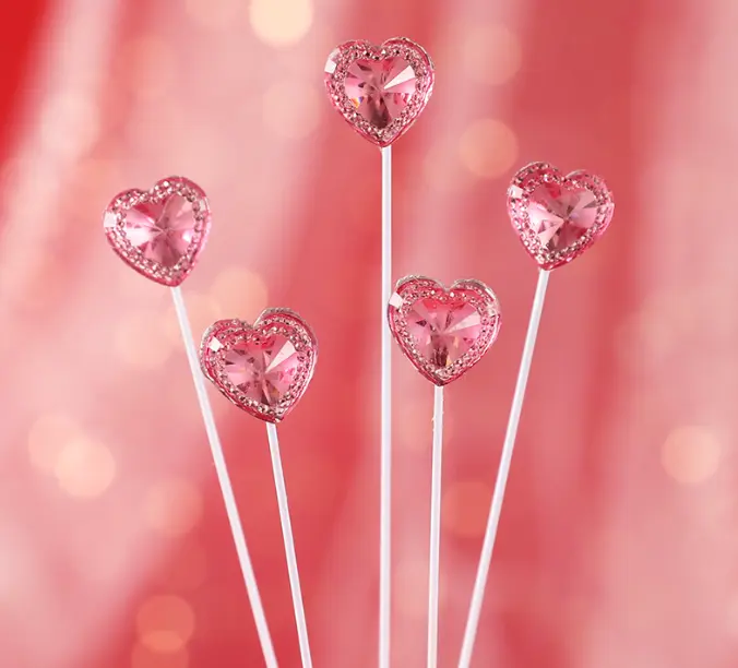 5 pcs resin heart cake topper set