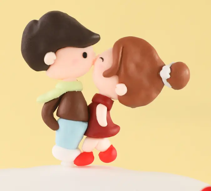 1 pcs Couple cake toy topper