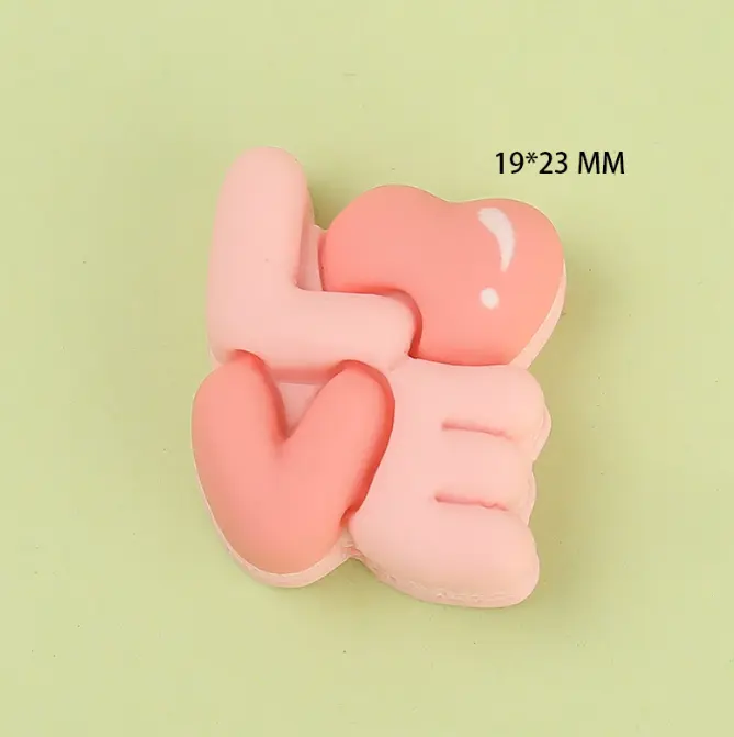 3 pcs small pink love cake topper set