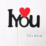 1 pcs I love you with red heart cake topper