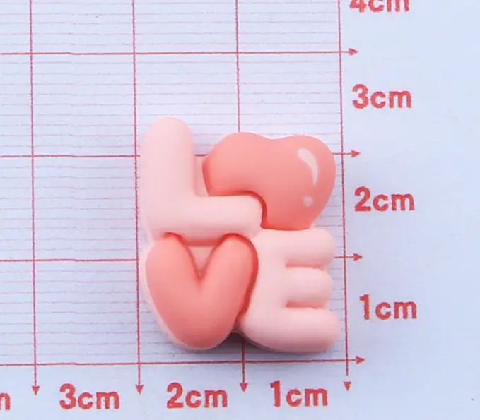3 pcs small pink love cake topper set