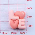 3 pcs small pink love cake topper set