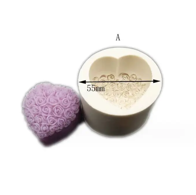 Heart roses silicone mould