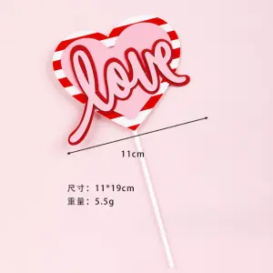 1 pcs Red heart stripped love topper