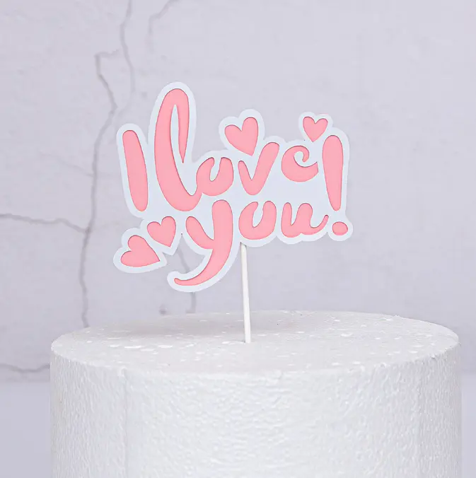 1 pcs I love you cake topper