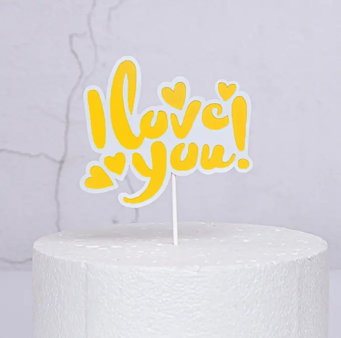 1 pcs I love you cake topper