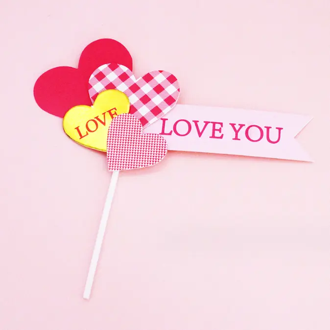 1 pcs Love you heart banner topper