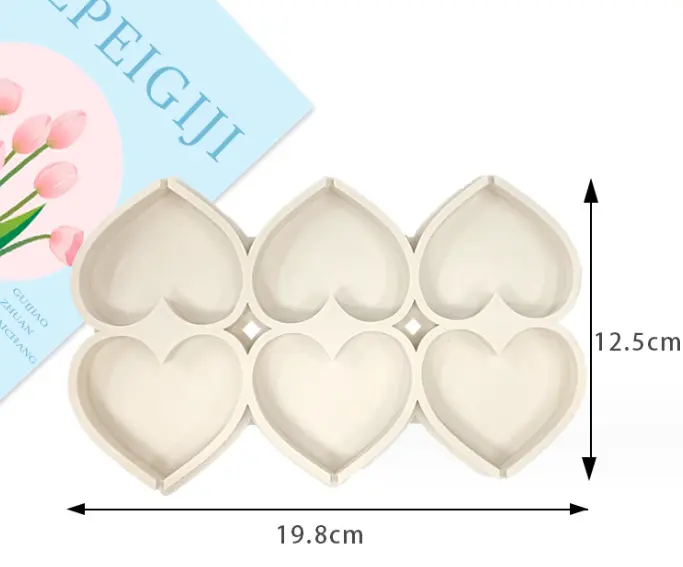 6 pcs heart chocolate silicone mould
