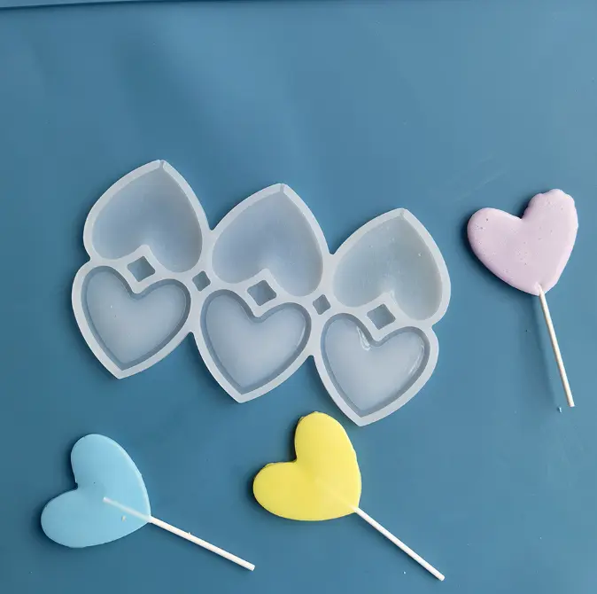 6 pcs heart chocolate silicone mould