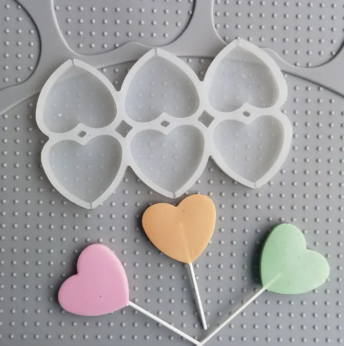 6 pcs heart chocolate silicone mould