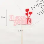 1 pcs Love you with gift heart cake topper