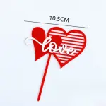 1 pcs Acrylic double heart love cake topper