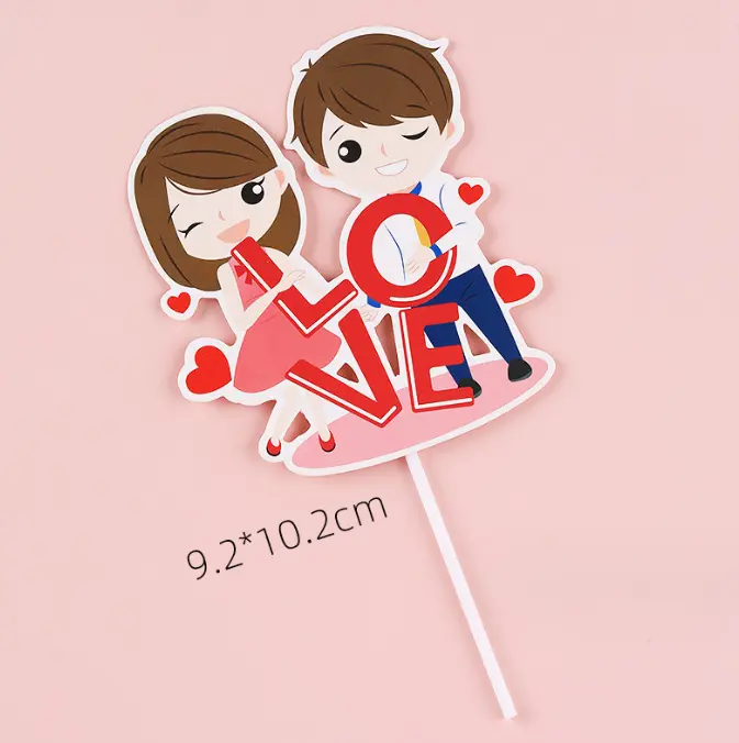 1 pcs love you couple cake topper