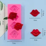 4 cavity lips silicone mould