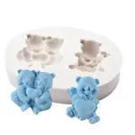 2 cavity Teddy bear love silicone mould
