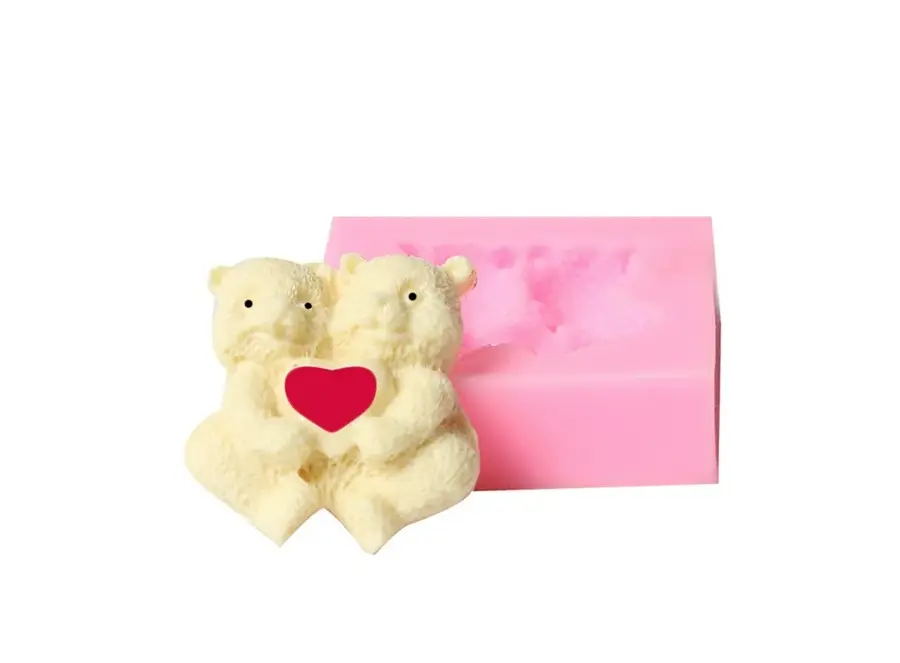 Teddy bear love silicone mould