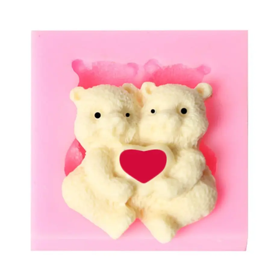 Teddy bear love silicone mould