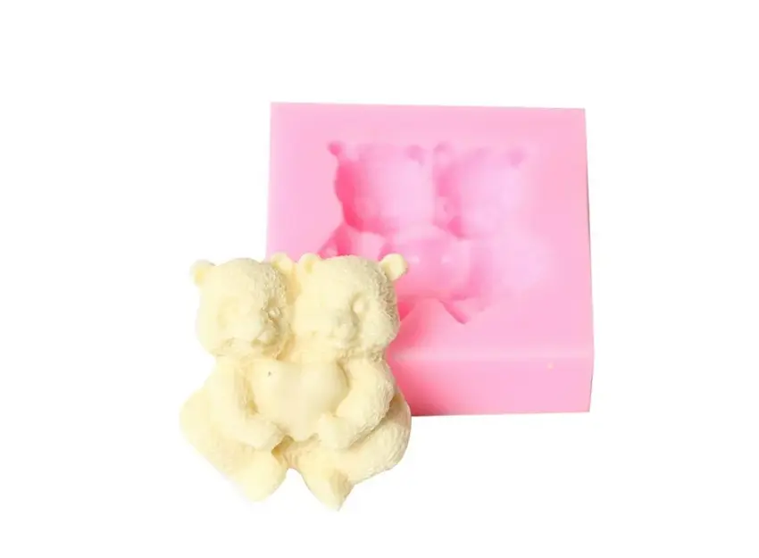 Teddy bear love silicone mould