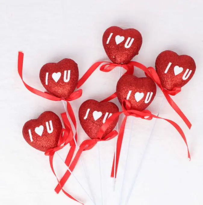 1pcs Heart heart I love you topper