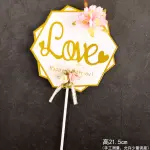 1 pcs love topper with flower cake topper