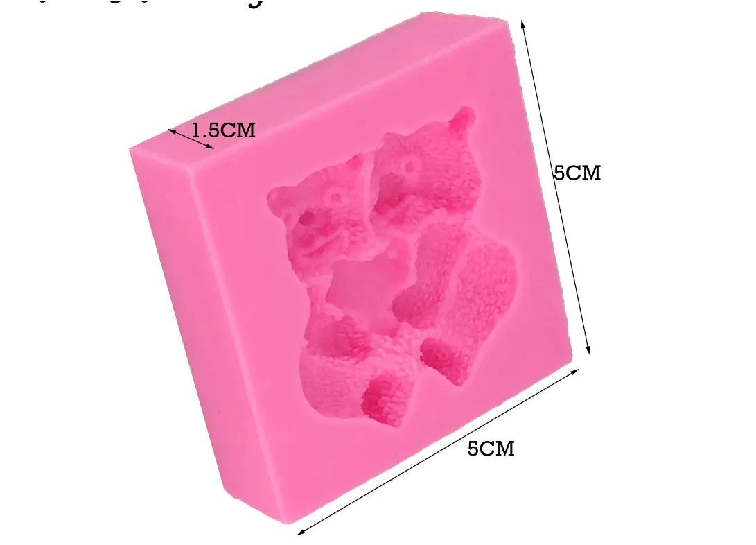 Teddy bear love silicone mould