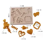 Valentines theme frame love heart silicone mould