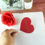 2 Pcs Red I Love you cake topper set