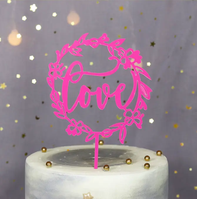 1 pcs Love wreath cake topper