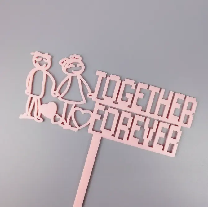 1 pcs couple Together forever acrylic cake topper