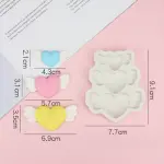 3 cavity heart with wings silicone mould