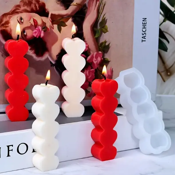 1pc heart Silicone Candle Mould