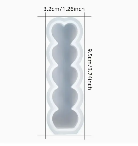 1pc heart Silicone Candle Mould