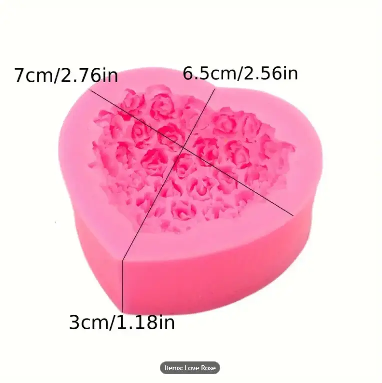 1pc Heart Shaped DIY Silicone Mould