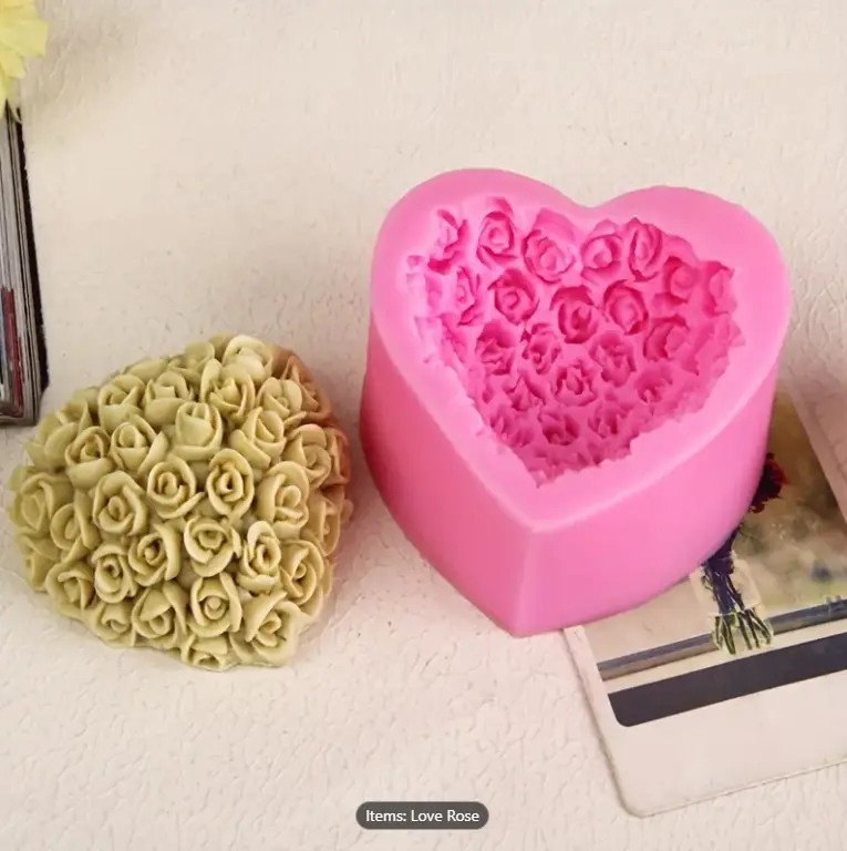 1pc Heart Shaped DIY Silicone Mould