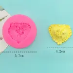 3d heart rose silicone mould