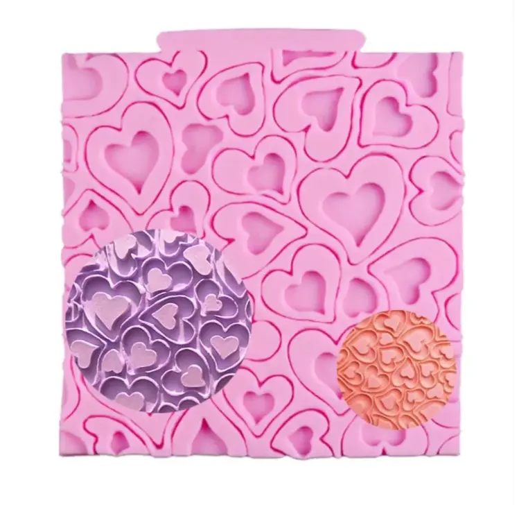 Love heart texture silicone mould
