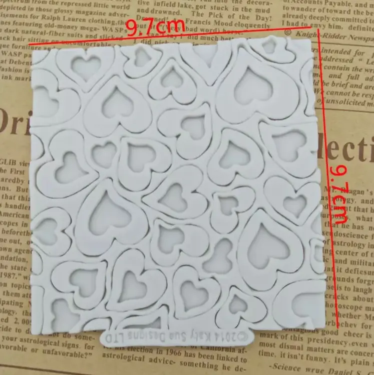 Love heart texture silicone mould