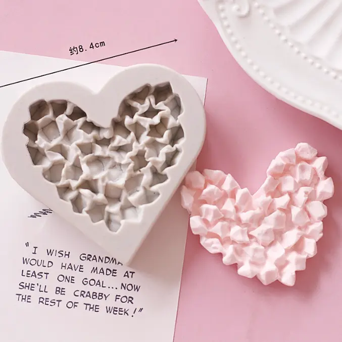 gem stone heart silicone mould