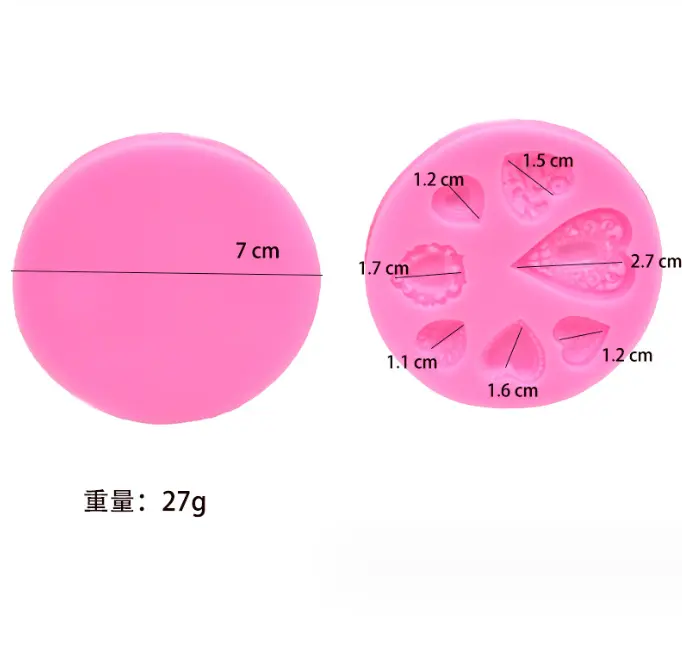 Gemstone heart silicone mould
