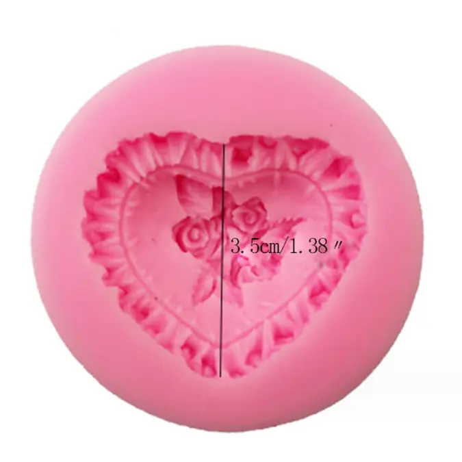 3d heart rose silicone mould