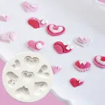 7 cavity different theme heart silicone mould