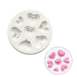 7 cavity different theme heart silicone mould