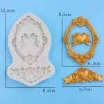 Oval frame heart theme vintage silicone mould