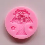 Flower basket rose day silicone mould