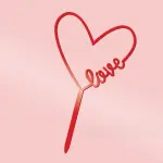 1 pcs Heart shaped with Love cake topper