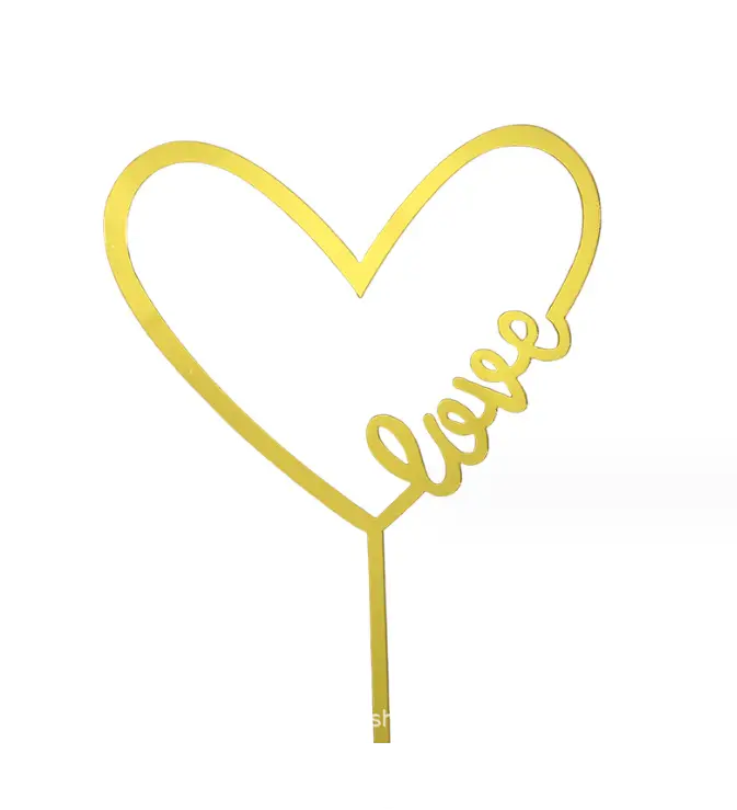 1 pcs Heart shaped with Love cake topper