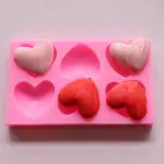 6 cavity heart silicone mould