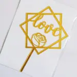 1pcs love with flower cake topper