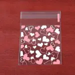 Pink and white double hearts 100pcs Cookie Candy Sleeve